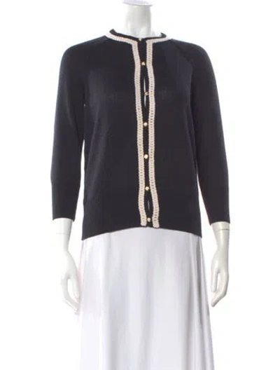 Pre-owned St John Wool Colorblock Pattern Sweater In Gray