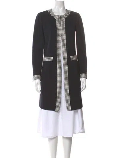 Pre-owned St John Wool Colorblock Pattern Sweater In Gray