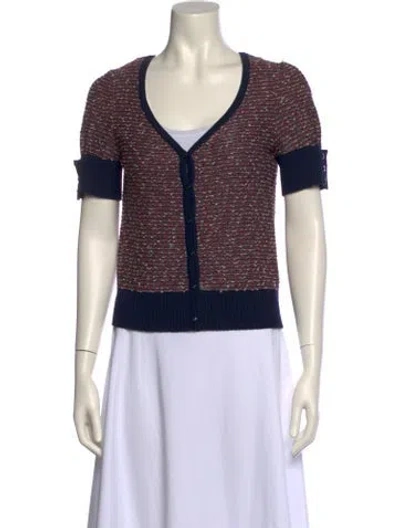 Pre-owned St John Wool Colorblock Pattern Sweater In Multi