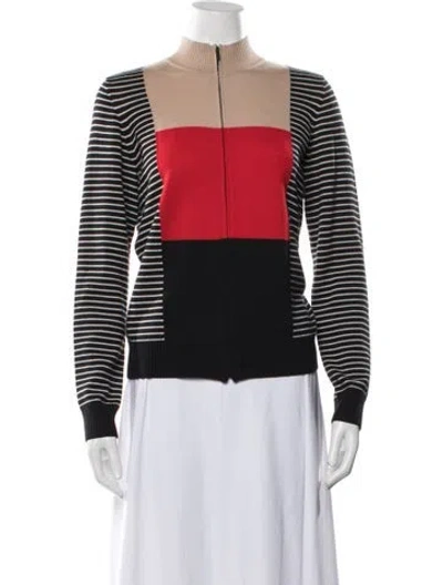 Pre-owned St John Wool Colorblock Pattern Sweater In Multi