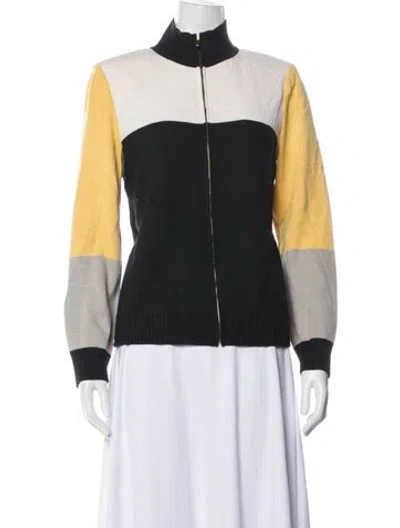 Pre-owned St John Wool Colorblock Pattern Sweater In Multi