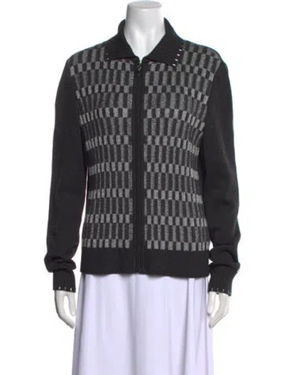 Pre-owned St John Wool Colorblock Pattern Sweater In Multi