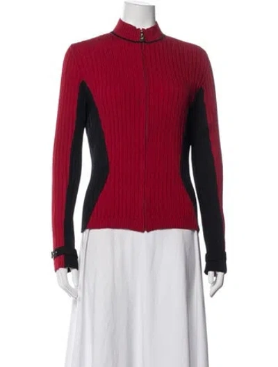 Pre-owned St John Wool Colorblock Pattern Sweater In Multi