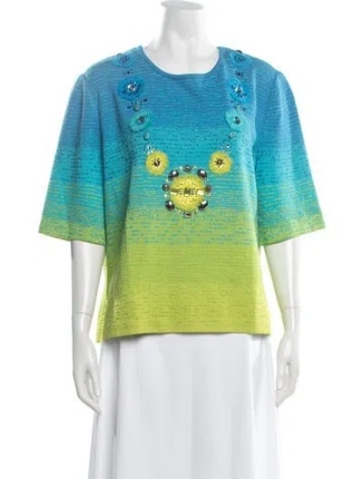 Pre-owned St John Wool Colorblock Pattern Sweater In Multi