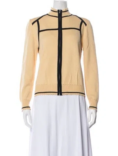 Pre-owned St John Wool Colorblock Pattern Sweater In Neutral