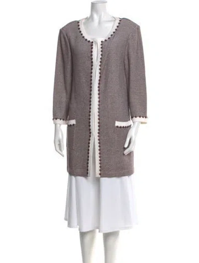 Pre-owned St John Wool Colorblock Pattern Sweater W/ Tags In Brown