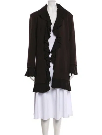Pre-owned St John Wool Cowl Neck Sweater In Black
