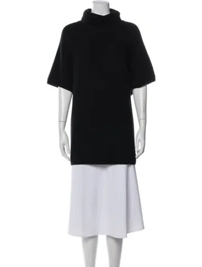 Pre-owned St John Wool Cowl Neck Sweater In Black