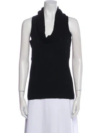 Pre-owned St John Wool Cowl Neck Sweater In Blue