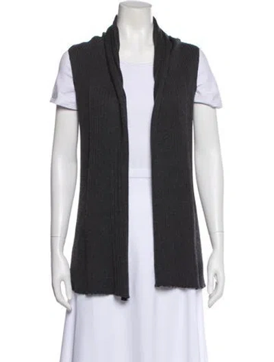 Pre-owned St John Wool Cowl Neck Sweater In Gray