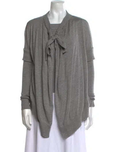 Pre-owned St John Wool Cowl Neck Sweater In Gray