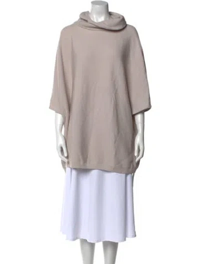 Pre-owned St John Wool Cowl Neck Sweater In Gray