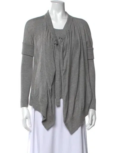 Pre-owned St John Wool Cowl Neck Sweater In Grey