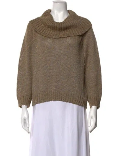 Pre-owned St John Wool Cowl Neck Sweater In Multicolor