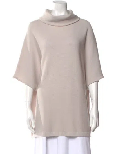 Pre-owned St John Wool Cowl Neck Sweater In Neutral