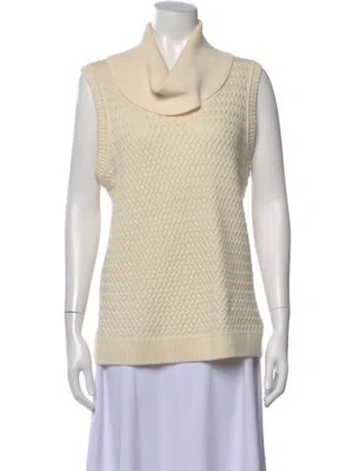 Pre-owned St John Wool Cowl Neck Sweater In Neutral