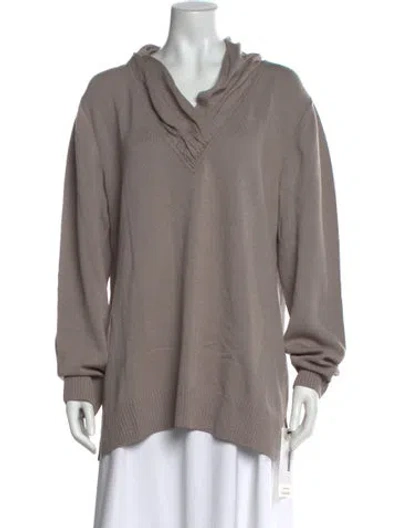 Pre-owned St John Wool Cowl Neck Sweater W/ Tags In Gray