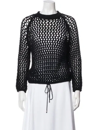 Pre-owned St John Wool Crew Neck Sweater In Black