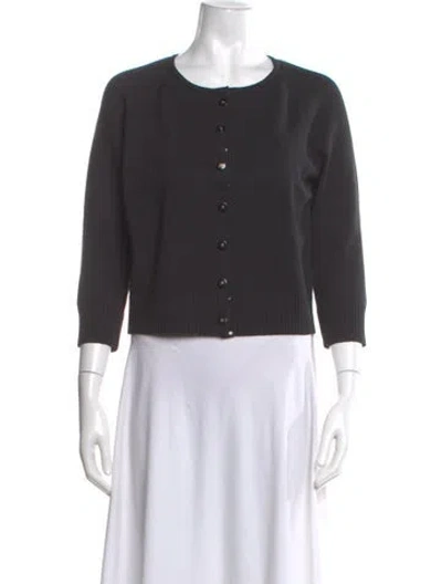 Pre-owned St John Wool Crew Neck Sweater In Black