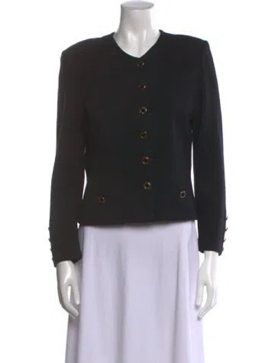 Pre-owned St John Wool Crew Neck Sweater In Black