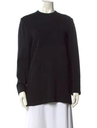 Pre-owned St John Wool Crew Neck Sweater In Black