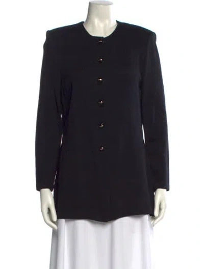 Pre-owned St John Wool Crew Neck Sweater In Black