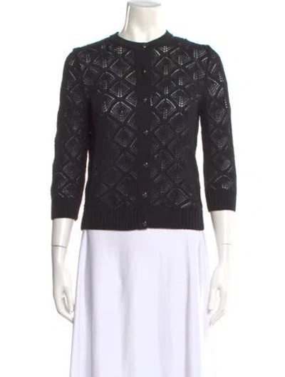 Pre-owned St John Wool Crew Neck Sweater In Black