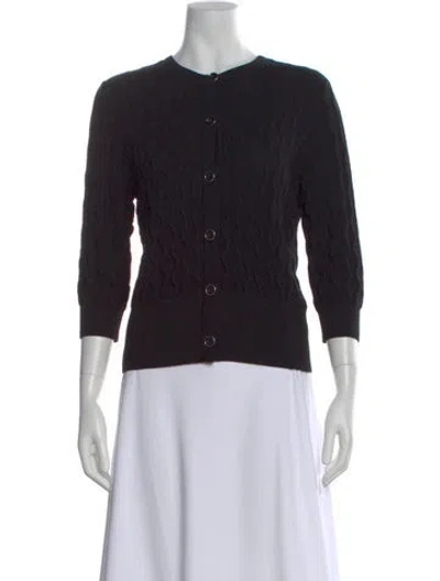 Pre-owned St John Wool Crew Neck Sweater In Black