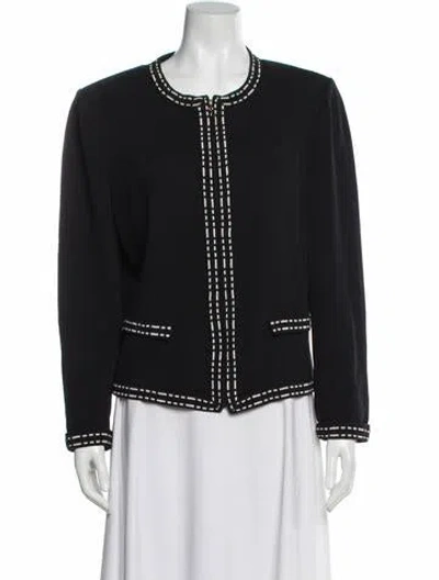 Pre-owned St John Wool Crew Neck Sweater In Black