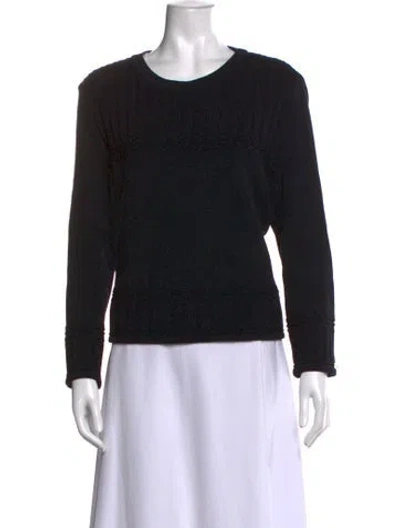Pre-owned St John Wool Crew Neck Sweater In Black