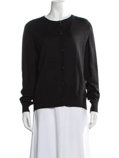 Pre-owned St John Wool Crew Neck Sweater In Black