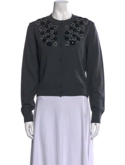 Pre-owned St John Wool Crew Neck Sweater In Black
