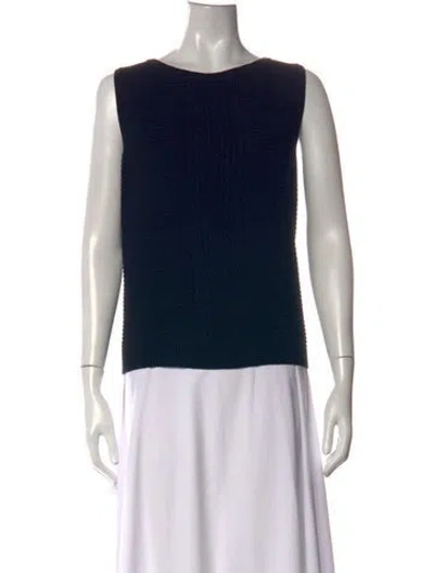 Pre-owned St John Wool Crew Neck Sweater In Black