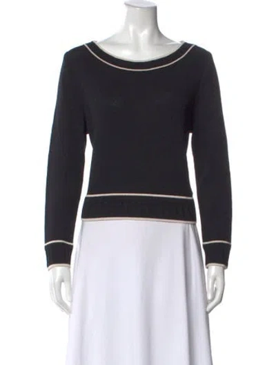 Pre-owned St John Wool Crew Neck Sweater In Black
