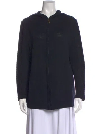 Pre-owned St John Wool Crew Neck Sweater In Blue