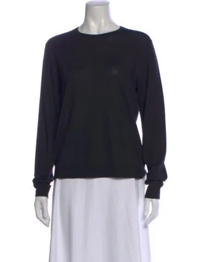 Pre-owned St John Wool Crew Neck Sweater In Blue