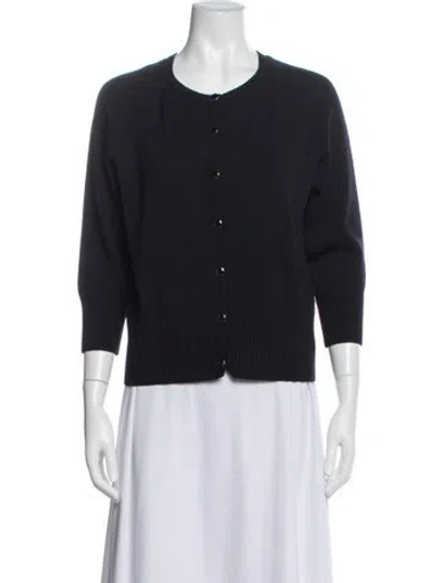 Pre-owned St John Wool Crew Neck Sweater In Blue