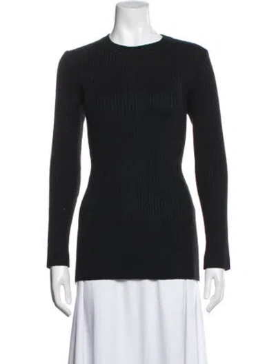 Pre-owned St John Wool Crew Neck Sweater In Blue