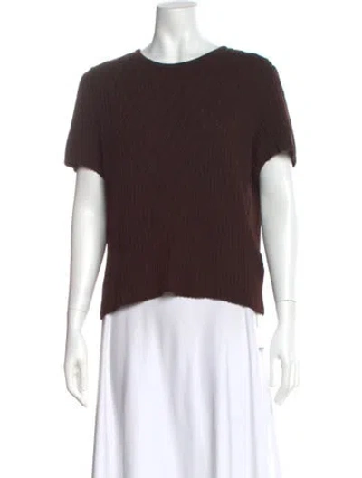 Pre-owned St John Wool Crew Neck Sweater In Brown