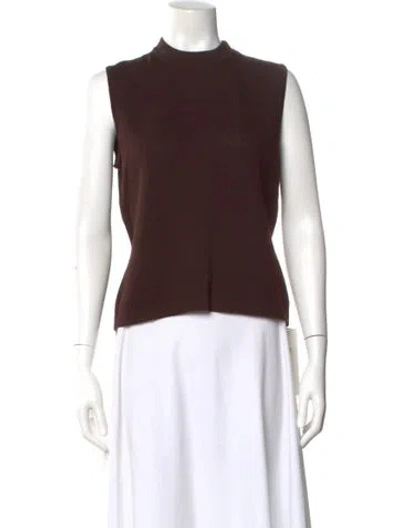 Pre-owned St John Wool Crew Neck Sweater In Brown