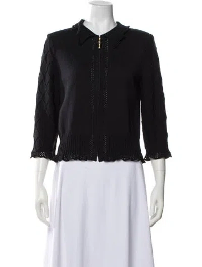 Pre-owned St John Wool Crew Neck Sweater In Gray