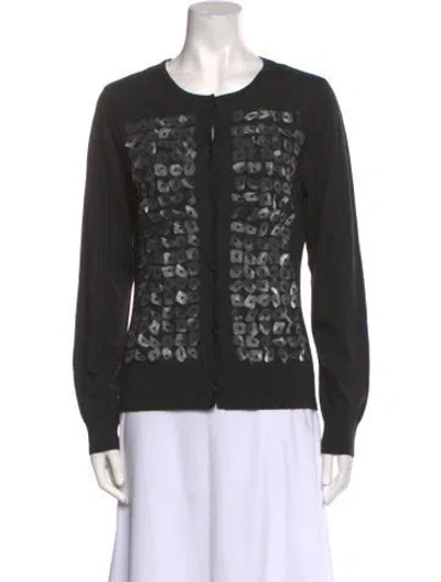 Pre-owned St John Wool Crew Neck Sweater In Gray