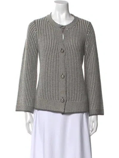 Pre-owned St John Wool Crew Neck Sweater In Gray