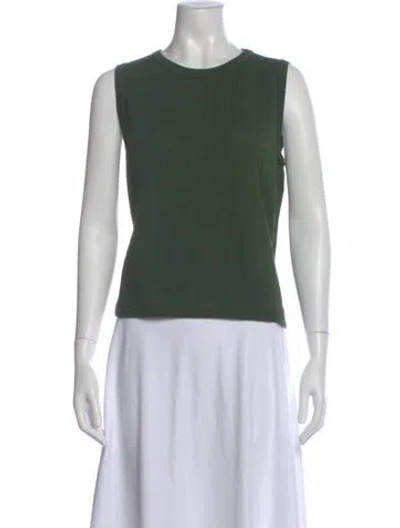 Pre-owned St John Wool Crew Neck Sweater In Green
