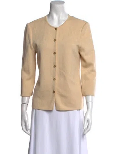 Pre-owned St John Wool Crew Neck Sweater In Neutral