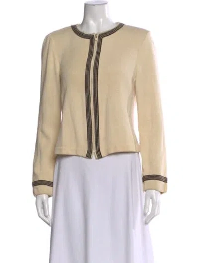 Pre-owned St John Wool Crew Neck Sweater In Neutral