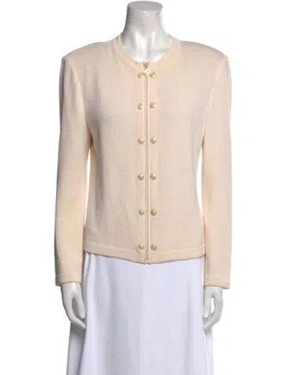 Pre-owned St John Wool Crew Neck Sweater In Neutral