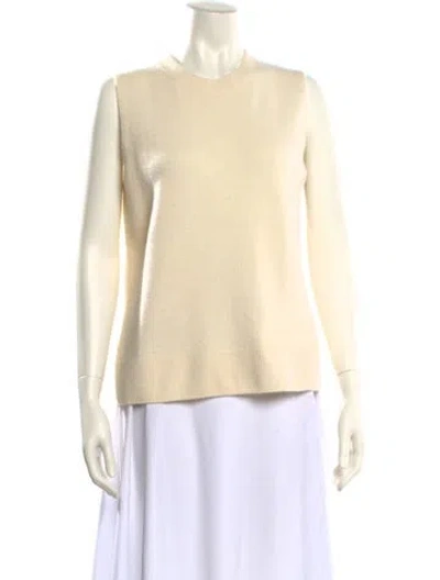 Pre-owned St John Wool Crew Neck Sweater In Neutral