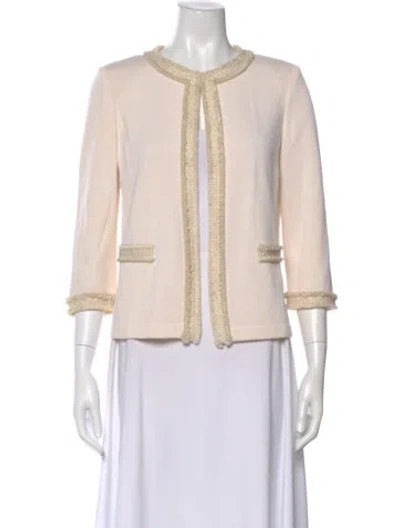 Pre-owned St John Wool Crew Neck Sweater In Neutral