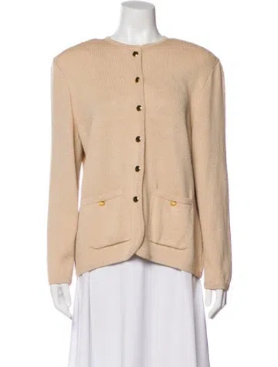 Pre-owned St John Wool Crew Neck Sweater In Neutral